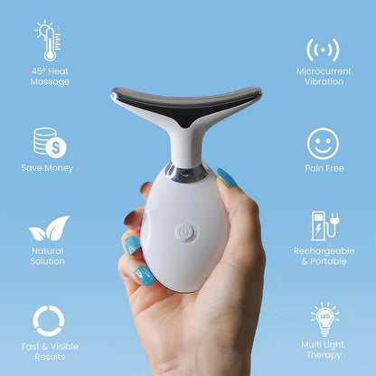 7-Mode Neck & Face Lifting Beauty Massager – Facial Tightening, Wrinkle Care & Skin Firming Device