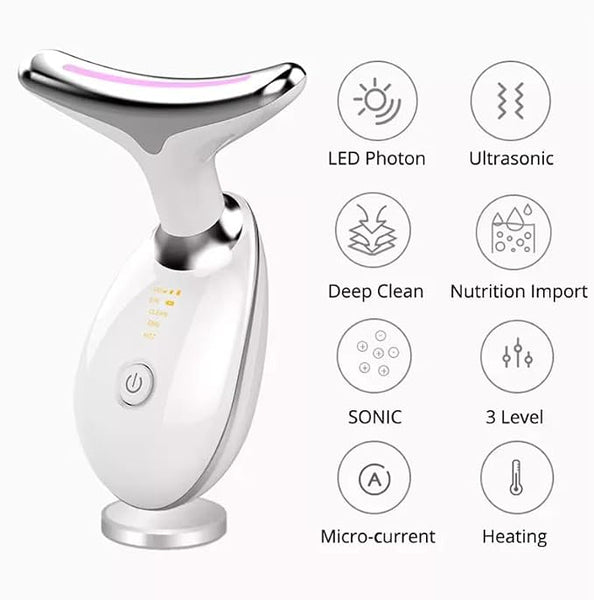 7-Mode Neck & Face Lifting Beauty Massager – Facial Tightening, Wrinkle Care & Skin Firming Device