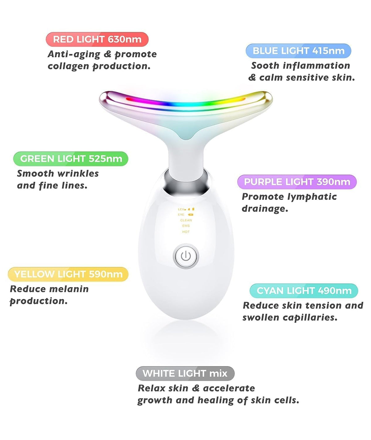 7-Mode Neck & Face Lifting Beauty Massager – Facial Tightening, Wrinkle Care & Skin Firming Device