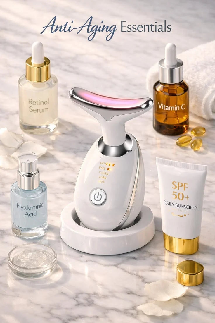 7-Mode Neck & Face Lifting Beauty Massager – Facial Tightening, Wrinkle Care & Skin Firming Device
